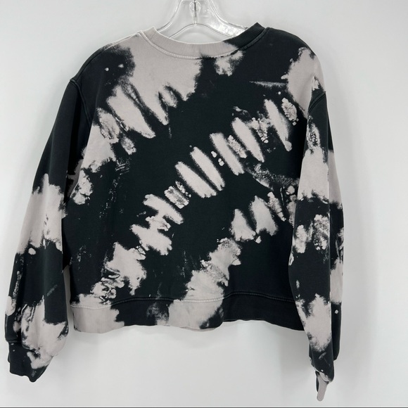 Zara Black Gray Abstract Print Sweatshirt Sz M - Picture 2 of 8